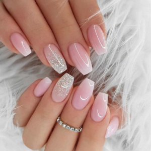 pink false nail