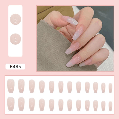 24PCS Nude Beige False Nail Set with Glue - Eyelash World