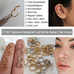 f136 titanium full stone hoop